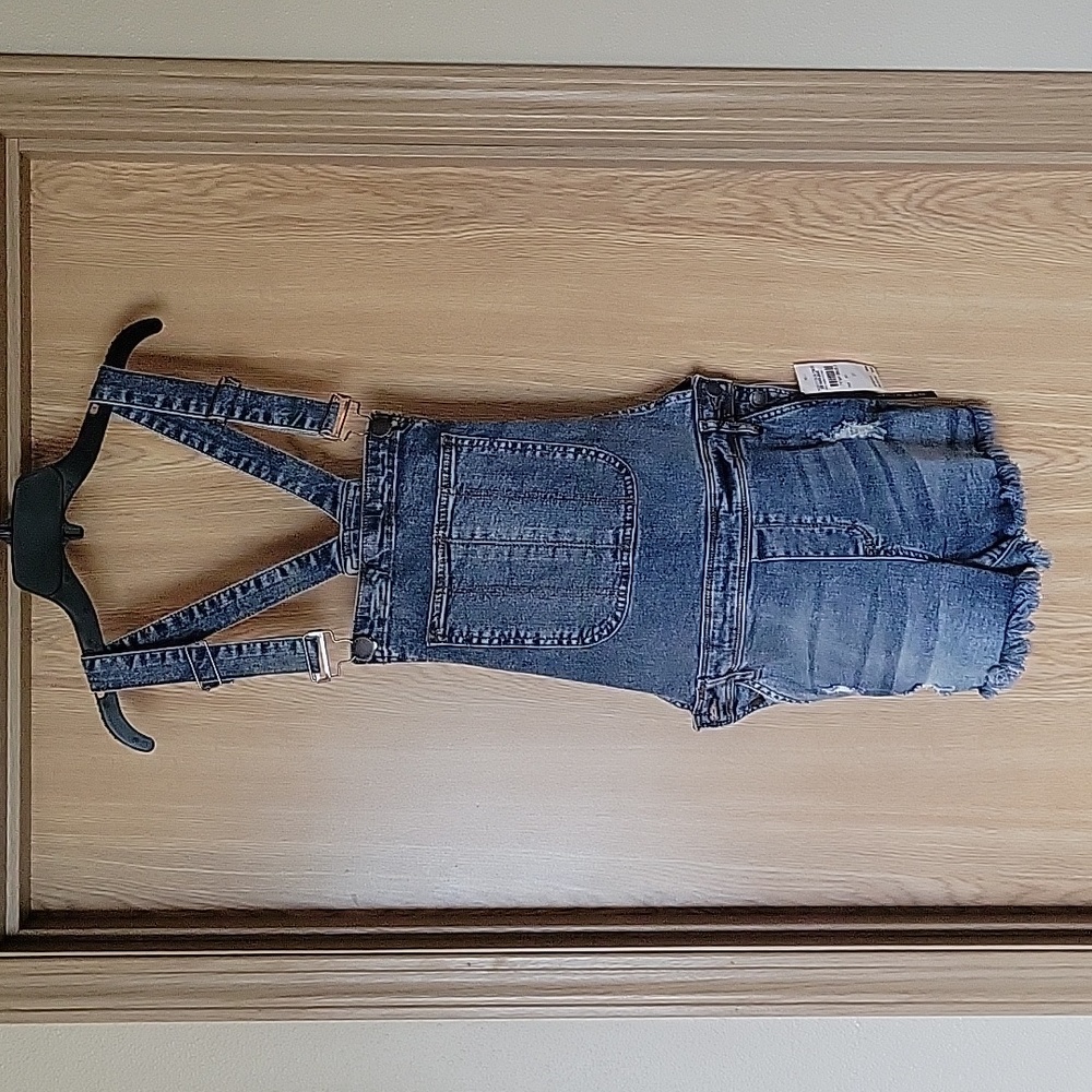 Raw hem shortalls